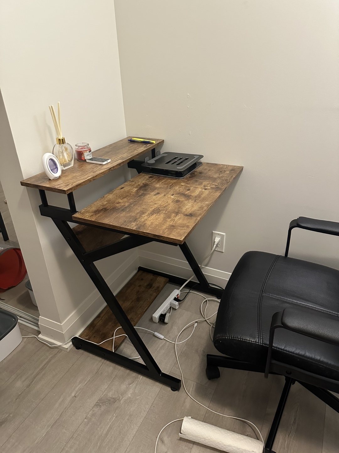 Rustic Brown Computer Desk with Z-Shaped Legs - photo 3
