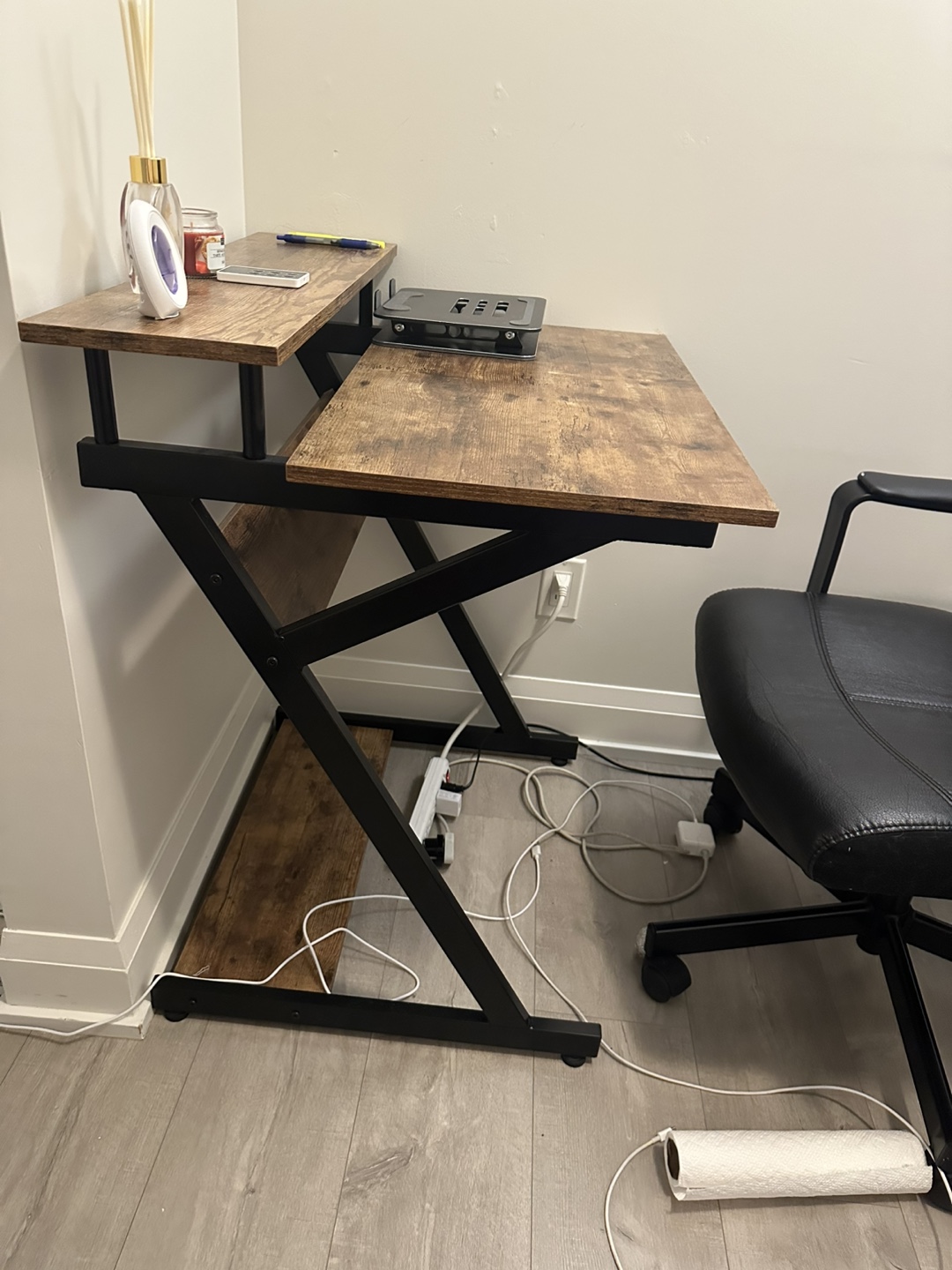 Rustic Brown Computer Desk with Z-Shaped Legs - photo 2