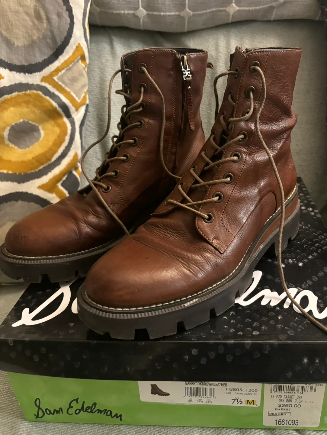 Sam Edelman Garret Combat Boots - Dark Brown Leather image indicator(2)