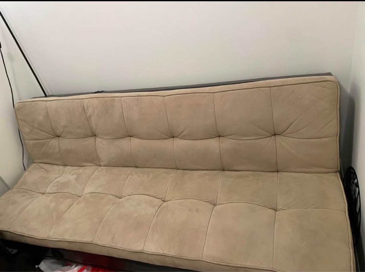 Beige Futon Couch, sofa bed - photo 2