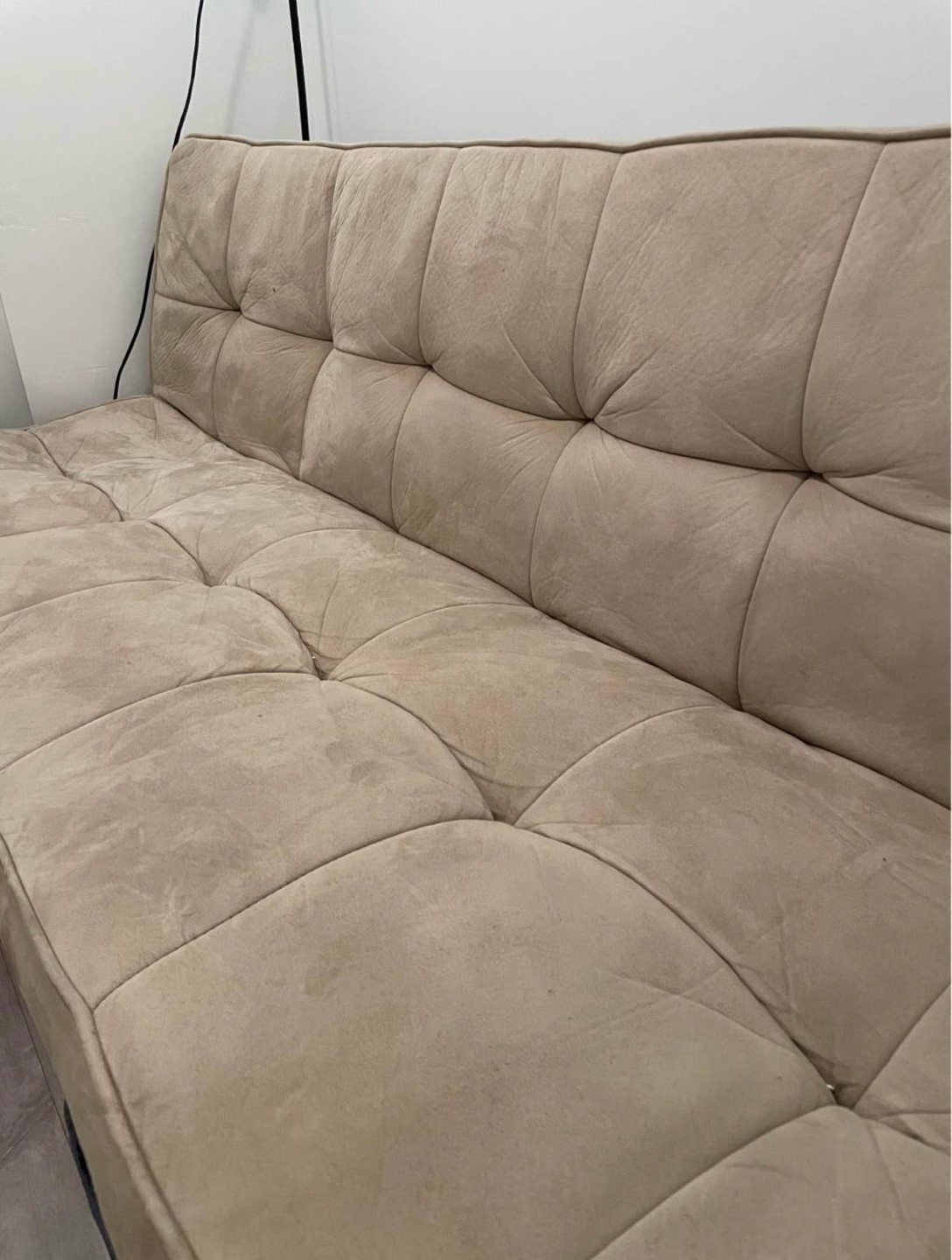 Beige Futon Couch, sofa bed
