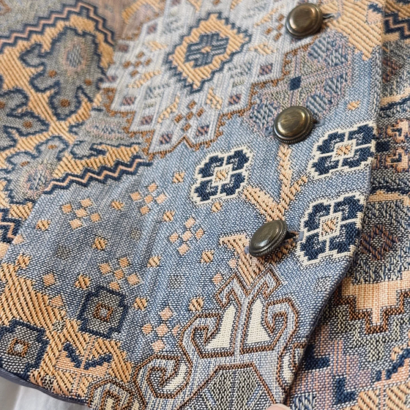 British Vintage Tapestry Button Vest- Made in UK image indicator(4)