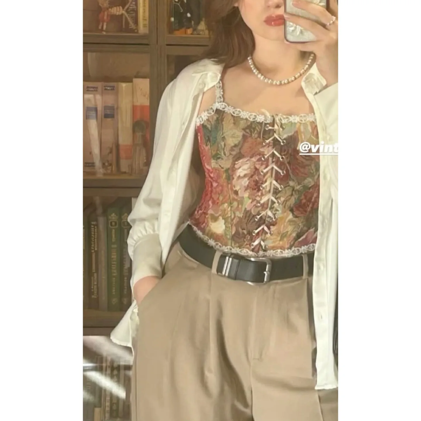 British Vintage Tapestry Button Vest- Made in UK image indicator(9)