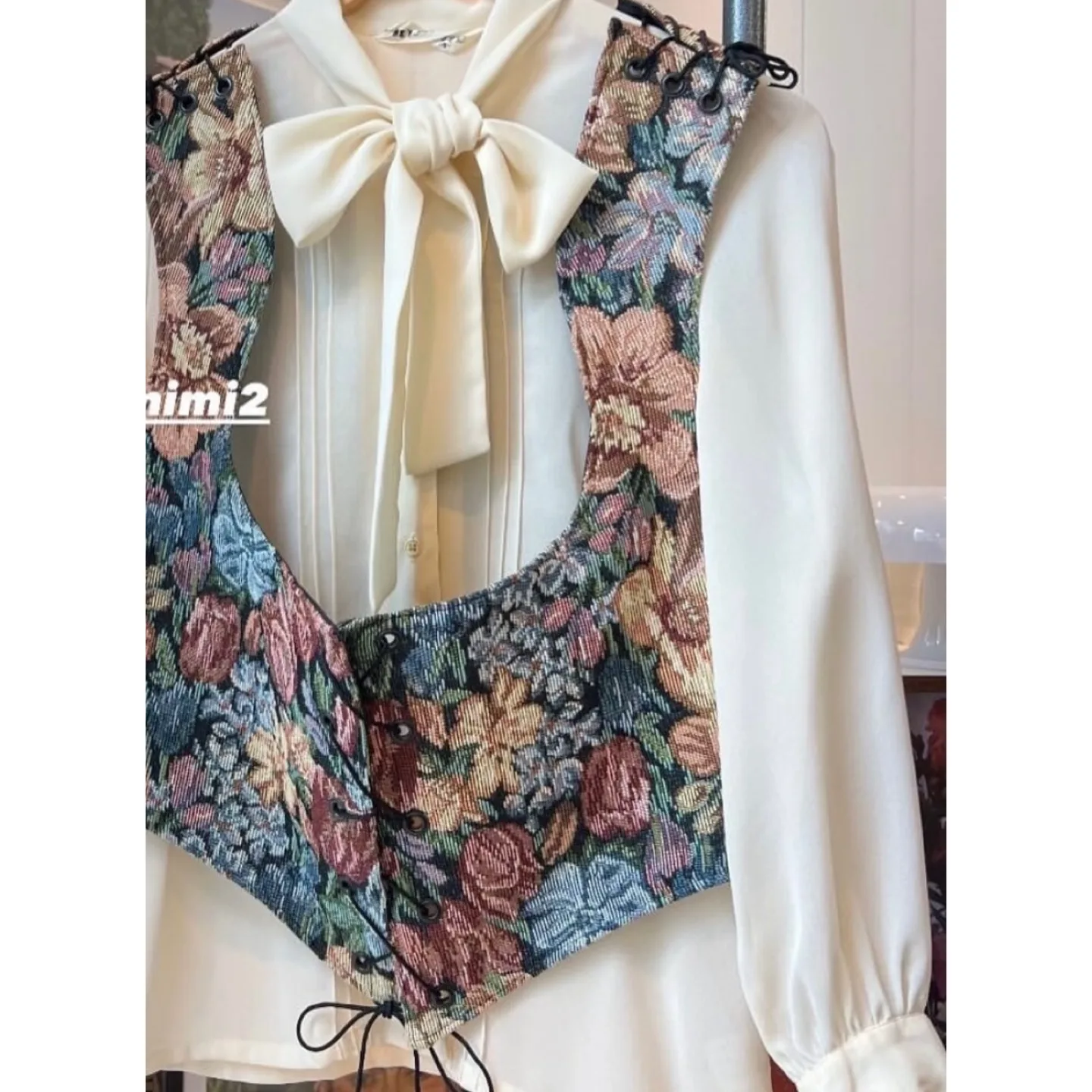 British Vintage Tapestry Button Vest- Made in UK image indicator(8)