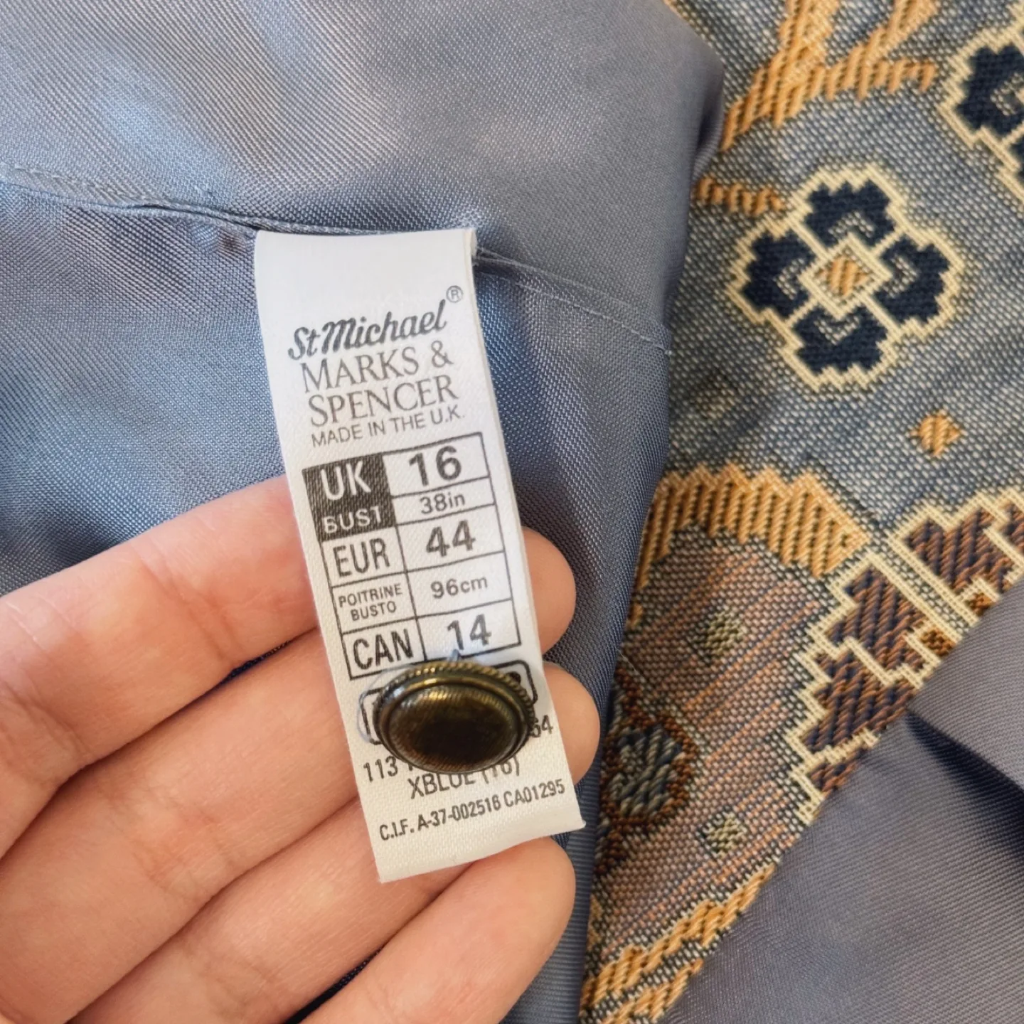 British Vintage Tapestry Button Vest- Made in UK image indicator(7)