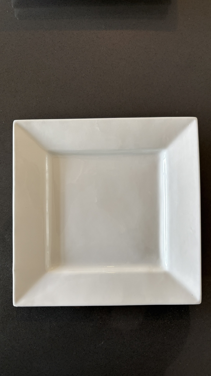 Square white plates
