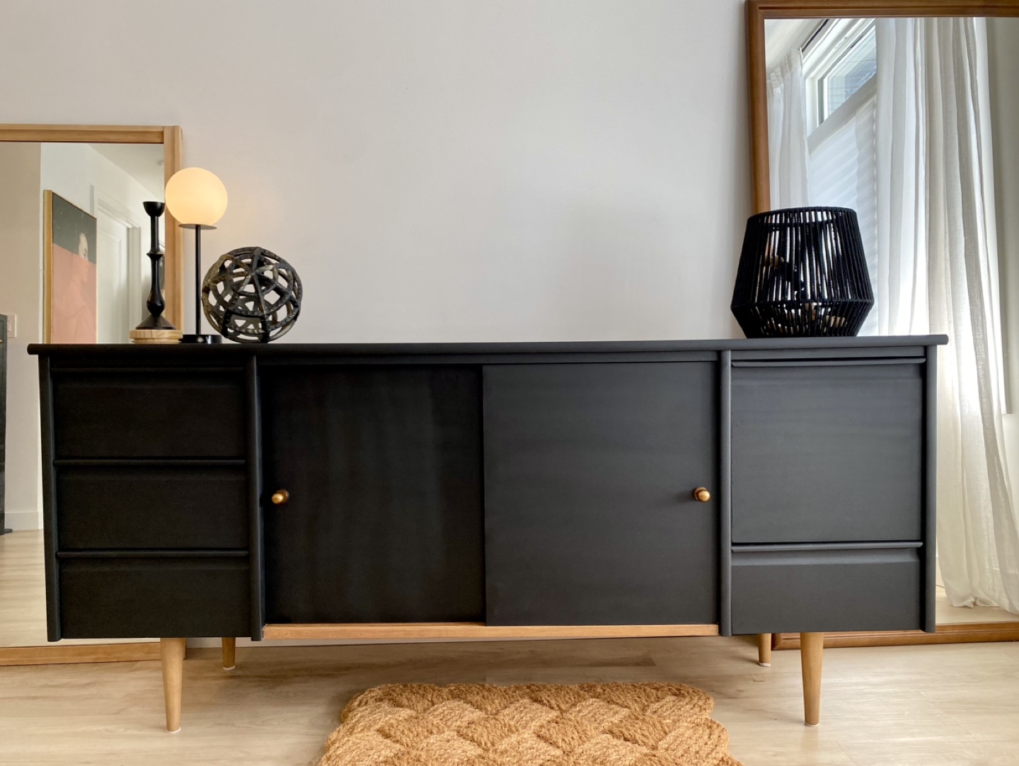 Mid-Century Modern Black Buffet