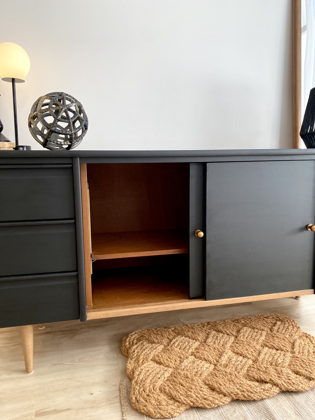 Mid-Century Modern Black Buffet - photo 5