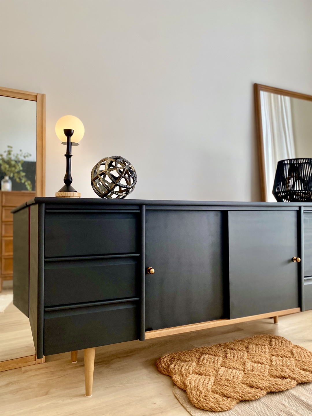 Mid-Century Modern Black Buffet - photo 2