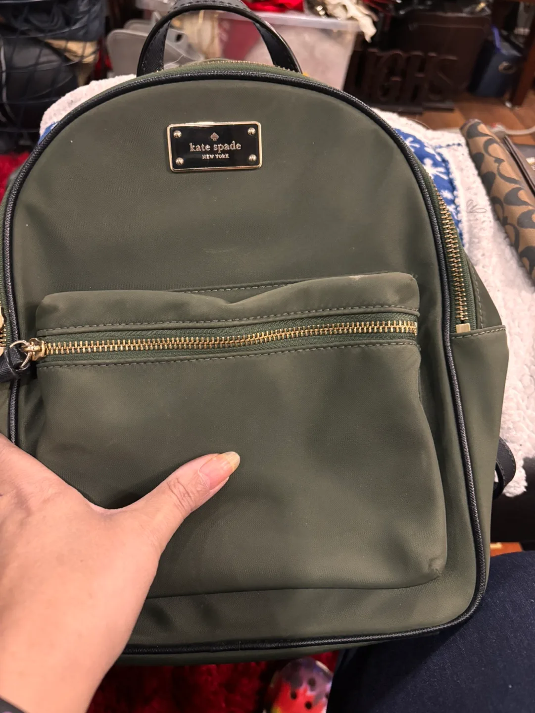 Kate Spade New York Olive Green Mini Backpack image indicator(4)