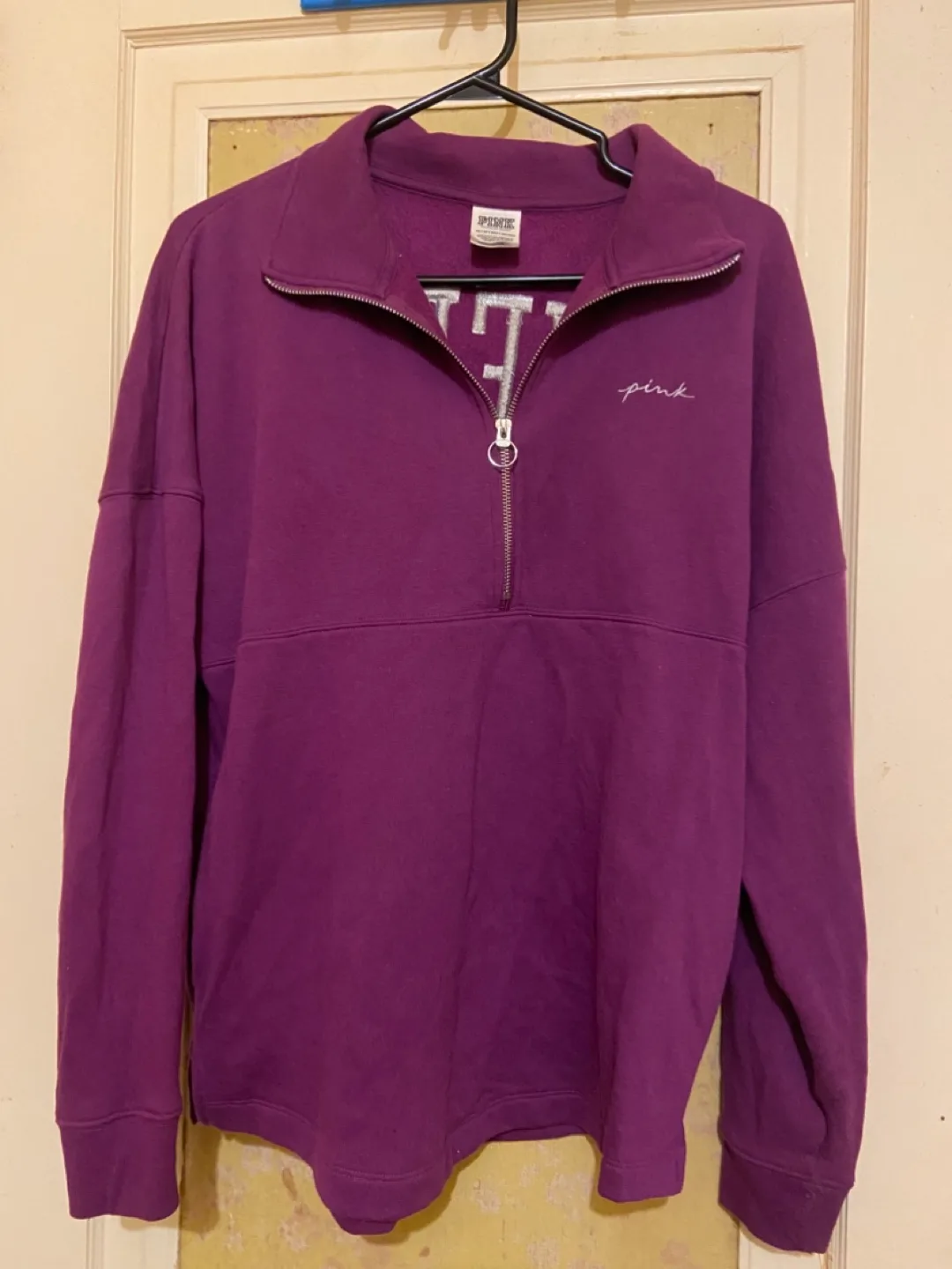 PINK VS Half zip oversized crew neck szXS image indicator(5)