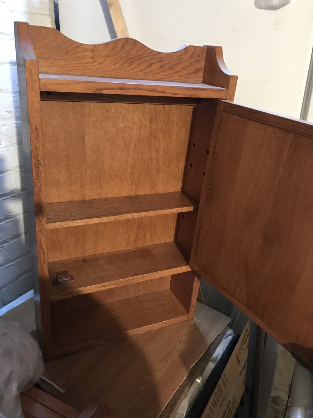 Wooden Wall Cabinet with Mirror - photo 2