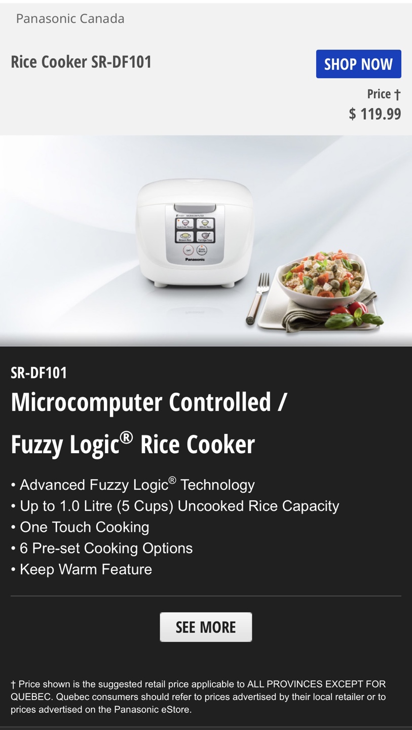 Panasonic SR-DF101 Rice Cooker - photo 2