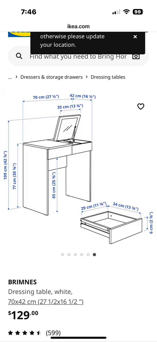 IKEA BRIMNES Dressing Table - White - photo 3