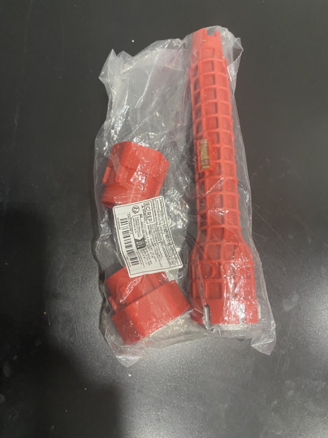 Red Plastic Pipe Wrench Set