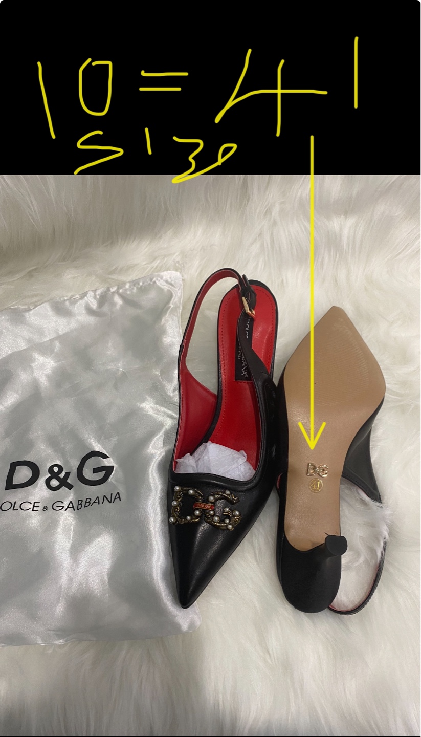 Dolce & Gabbana Black Leather Slingback Heels, Size 41 - photo 2
