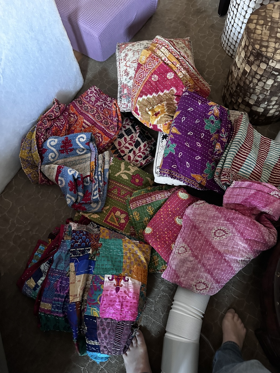 Kantha Quilts & Throw Pillows -  Bohemian Decor