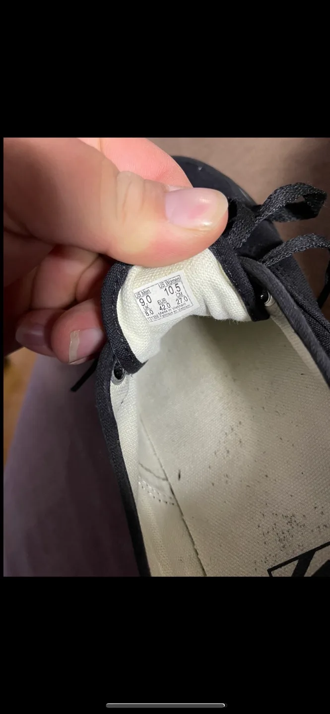 Vans Authentic Black Canvas Sneakers - Size 9 image indicator(5)