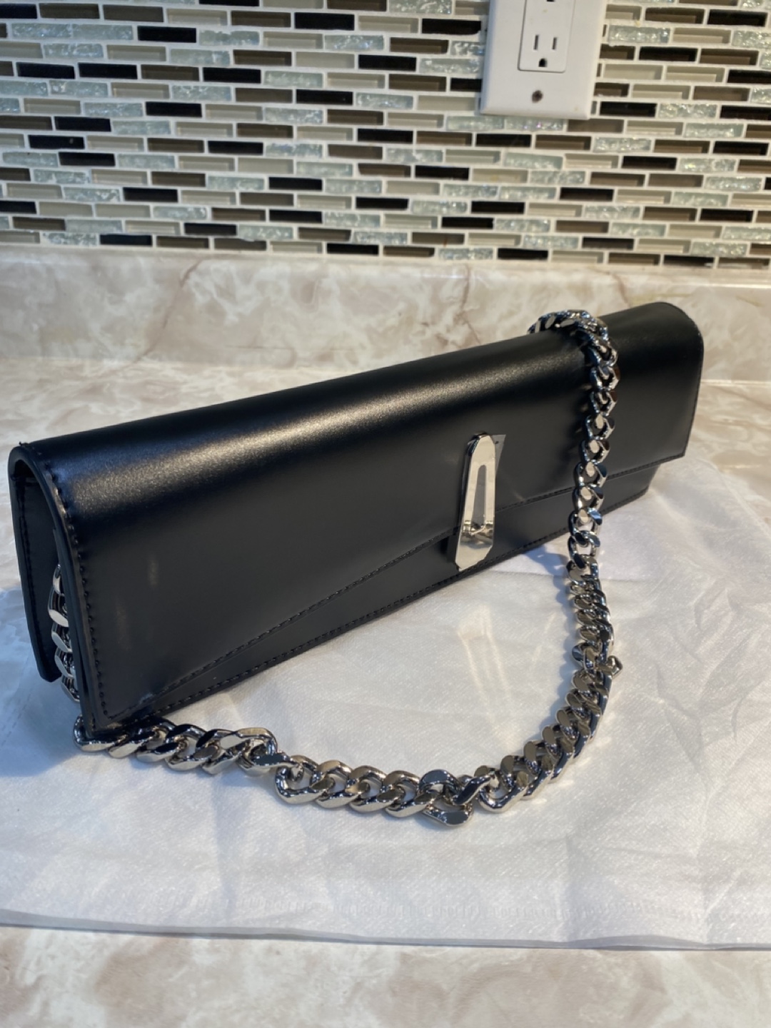 Black Leather Chain Bag - photo 3