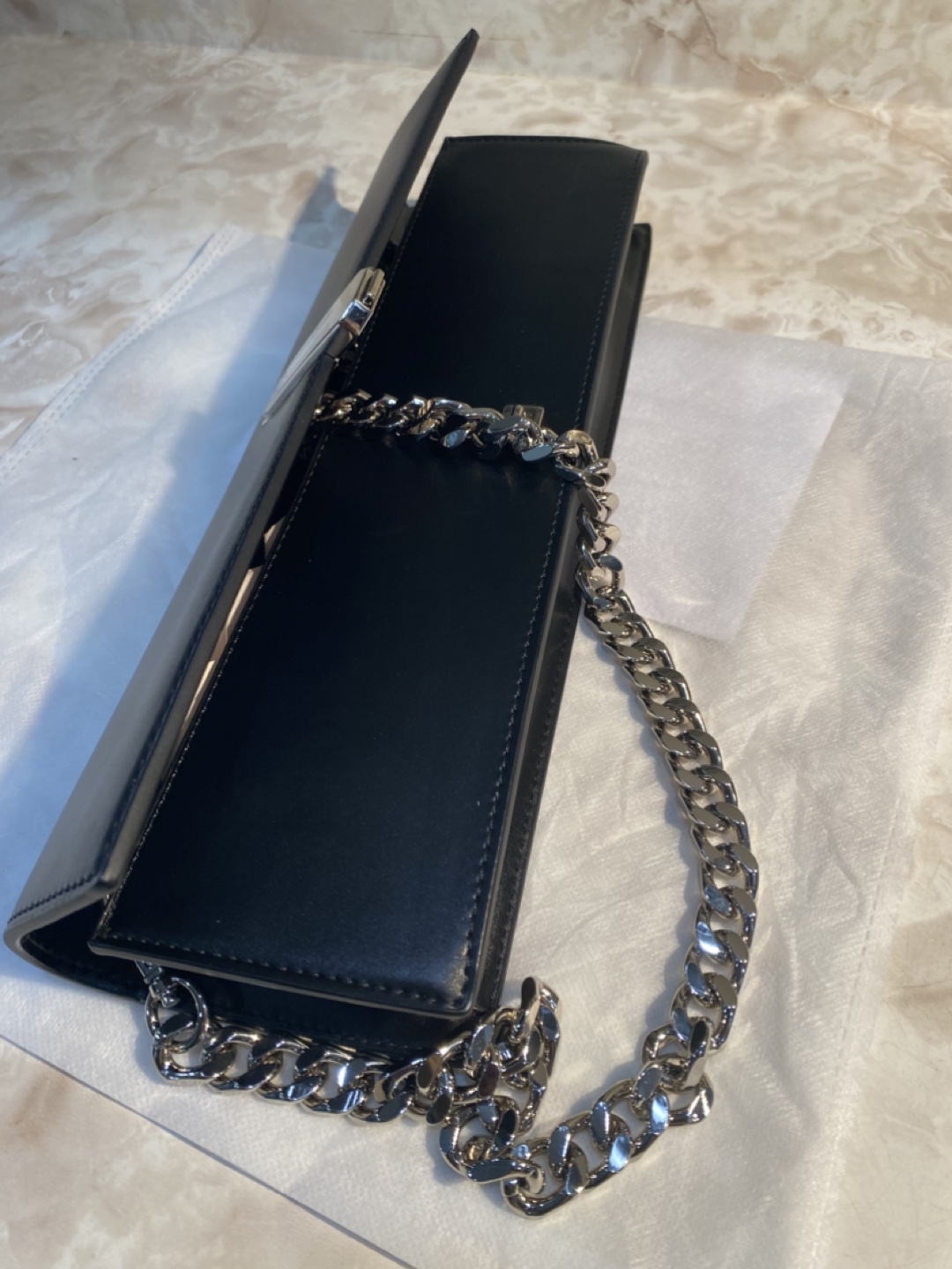 Black Leather Chain Bag - photo 2