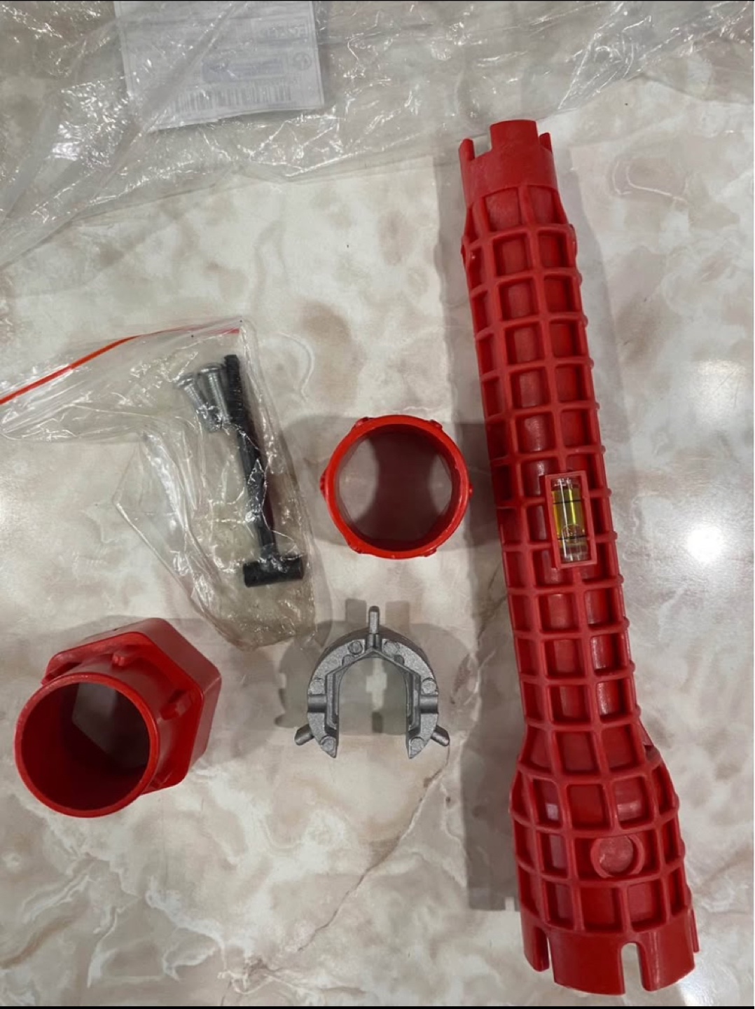 Red Plastic Pipe Wrench Set - photo 3