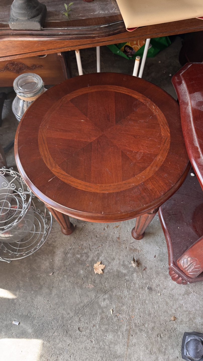 Round Wooden End Table