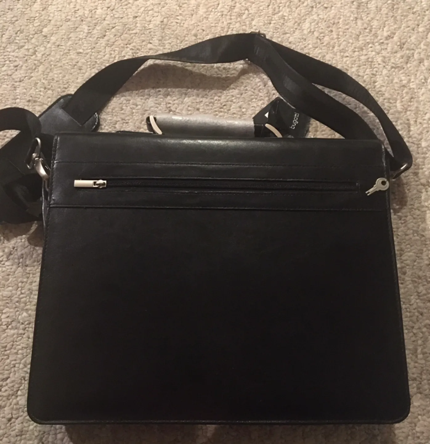 Bugatti Black Leather Locking Briefcase image indicator(2)