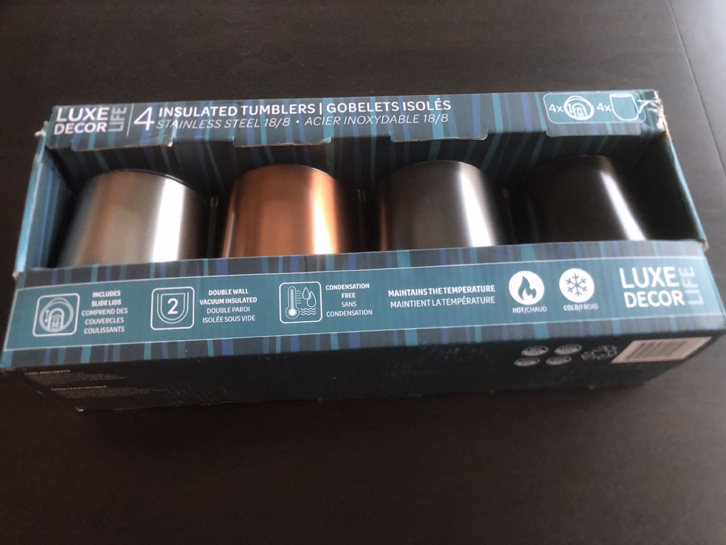 Luxe Decor 4-Pack Insulated Tumblers