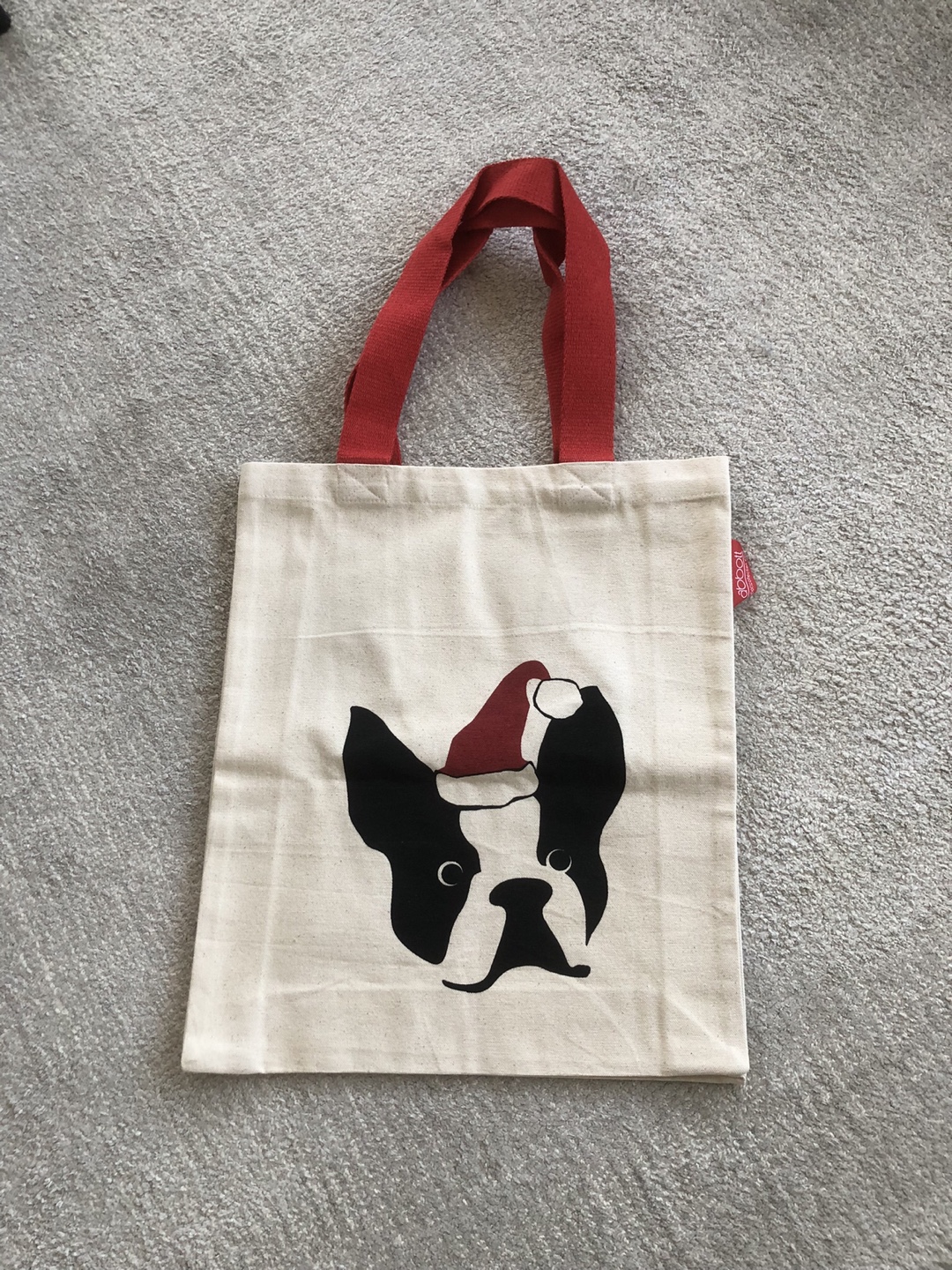 Holiday Boston Terrier Tote Bag