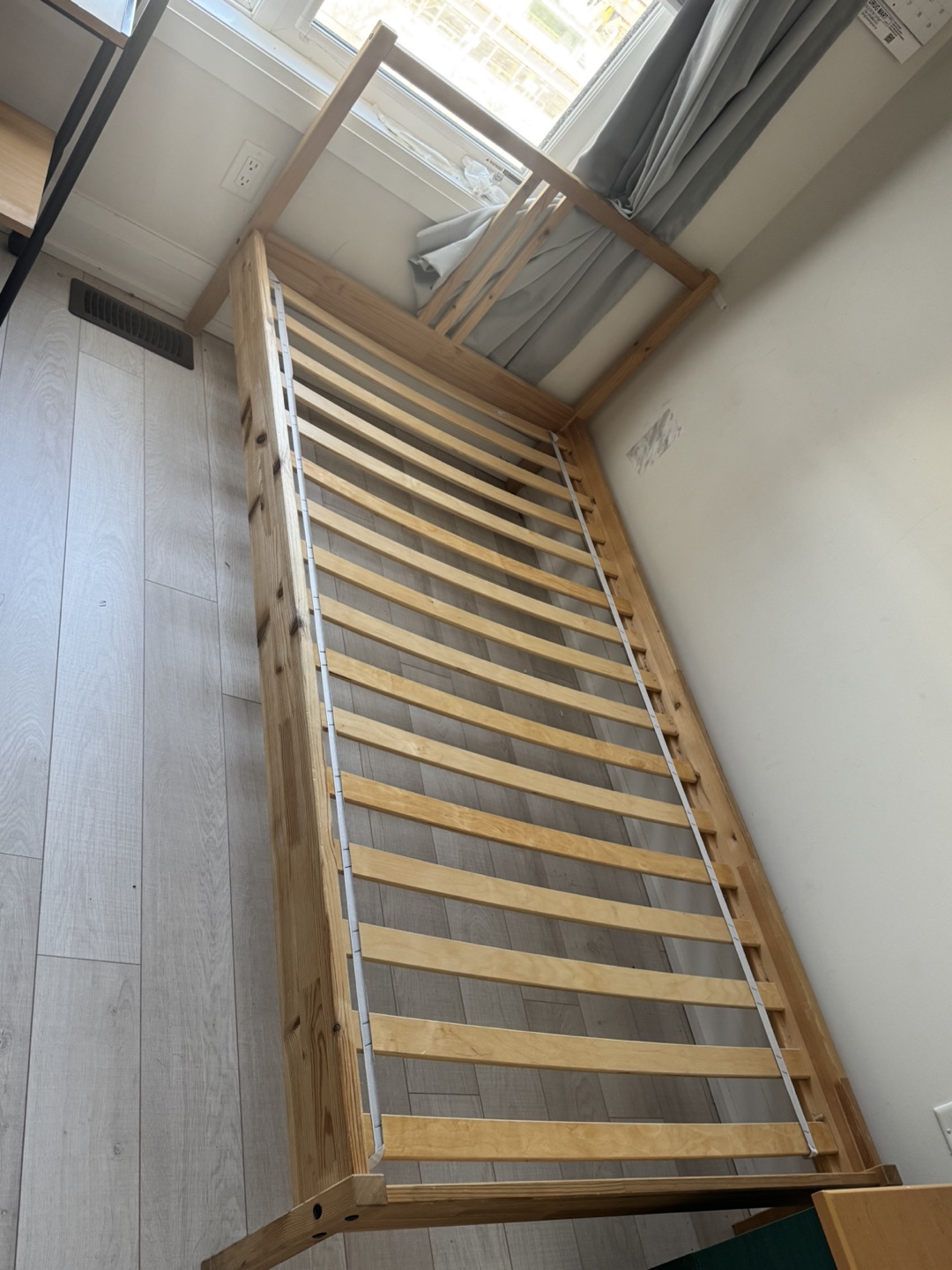 Twin-size bed frame and box spring