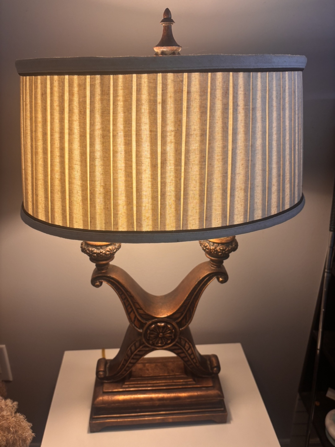 Two-Light Table Lamp with Pleated Shade - photo 3