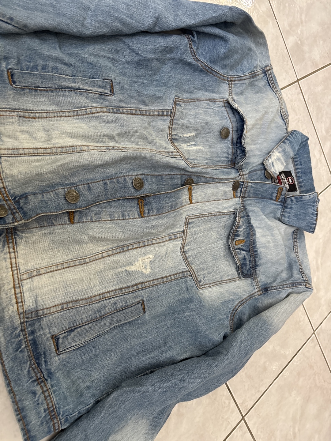 Men's Medium Light Wash Denim Jacket - photo 2