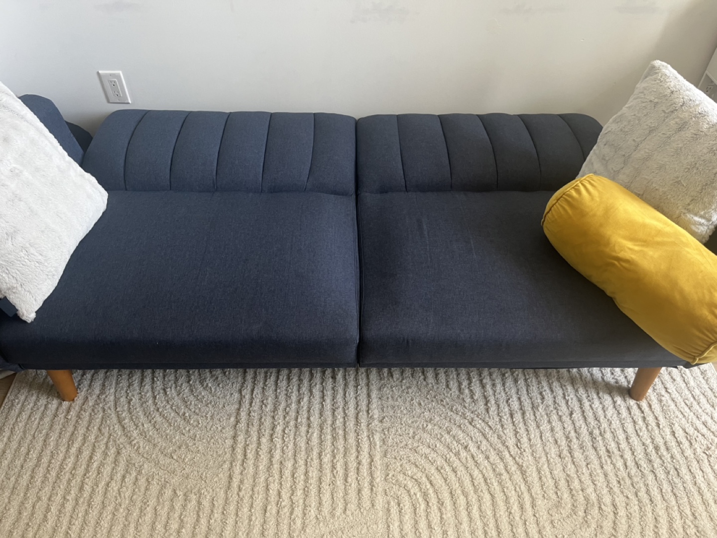 Navy Blue Futon Sofa Couch - photo 3