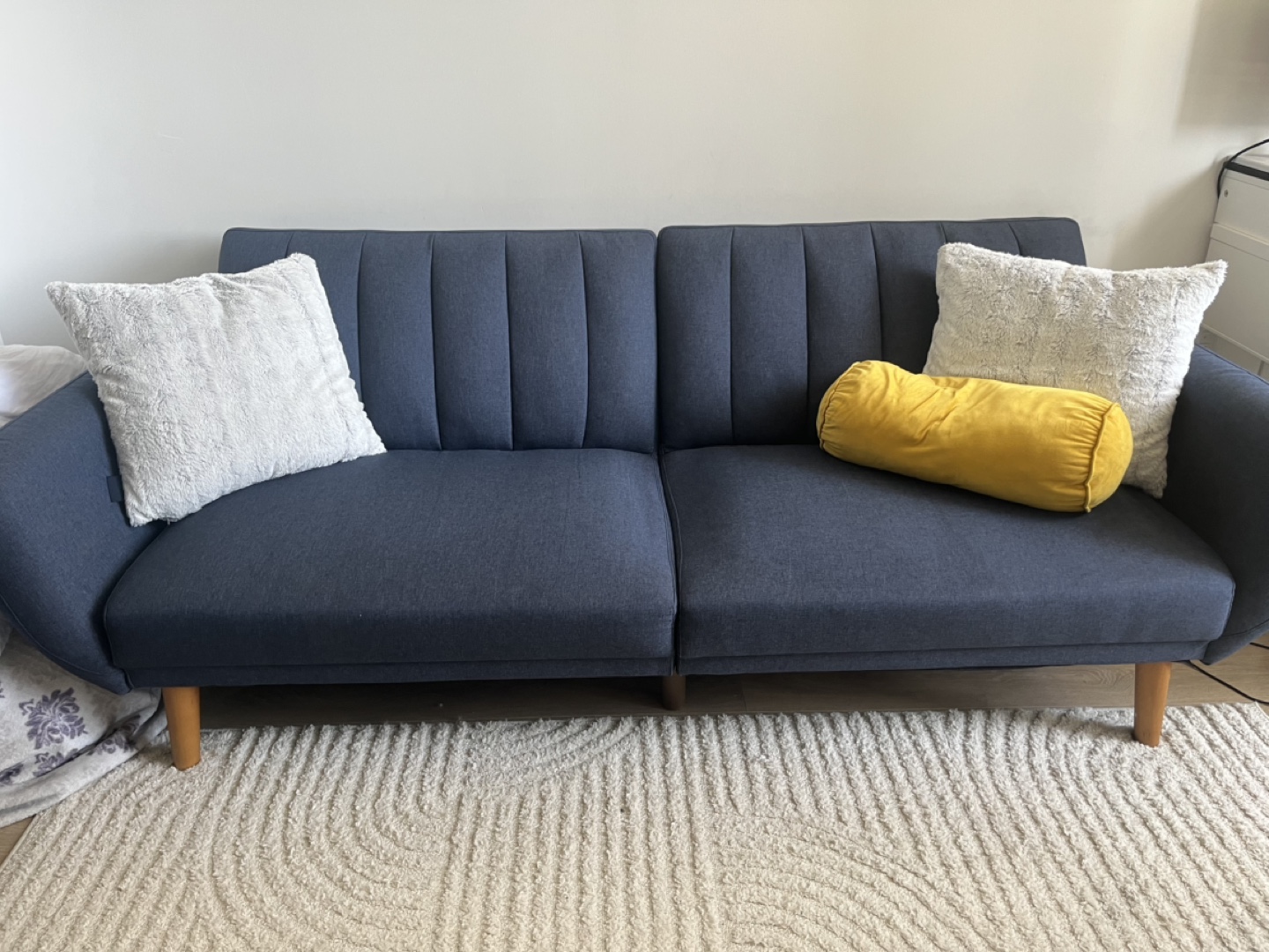 Navy Blue Futon Sofa Couch - photo 2