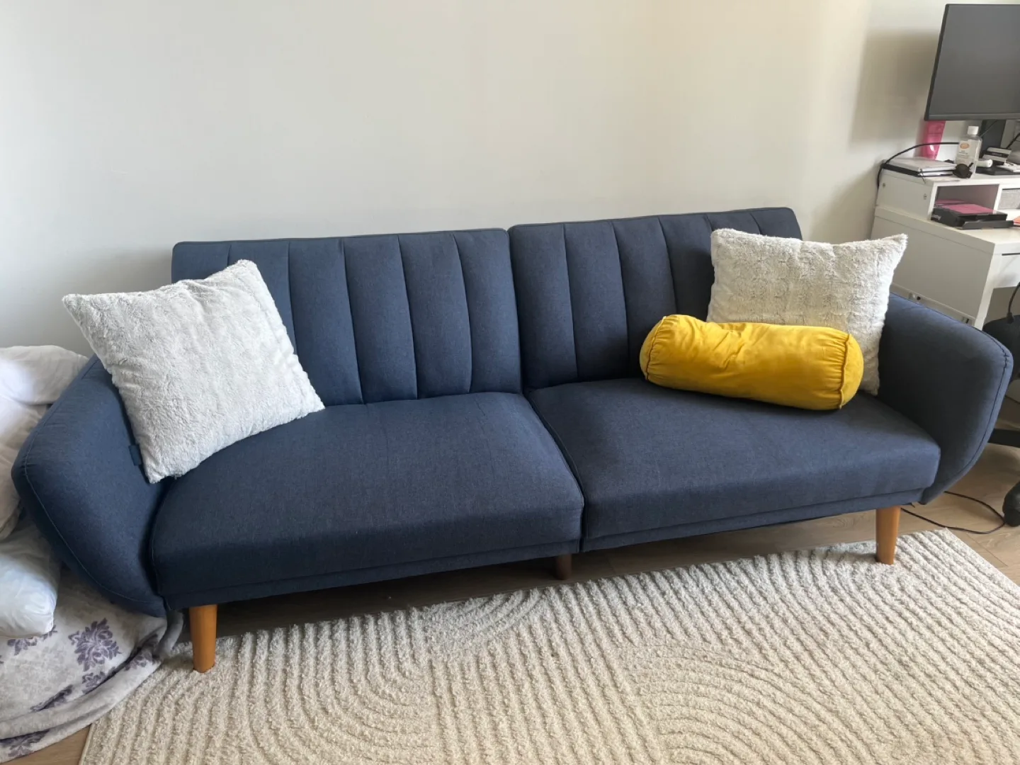 Navy Blue Futon Sofa Couch thumbnail