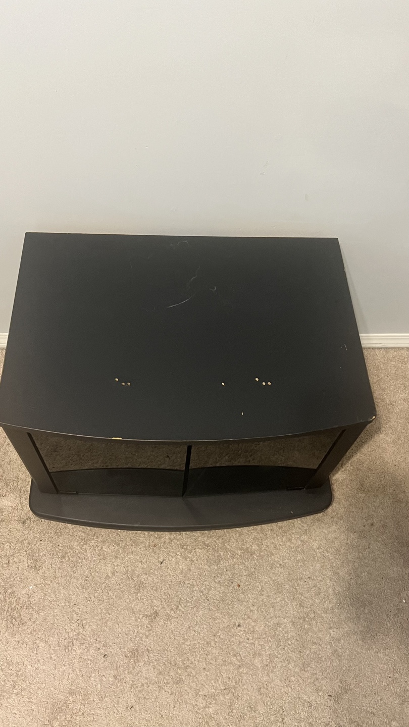 Black TV Stand with Glass Doors - photo 2
