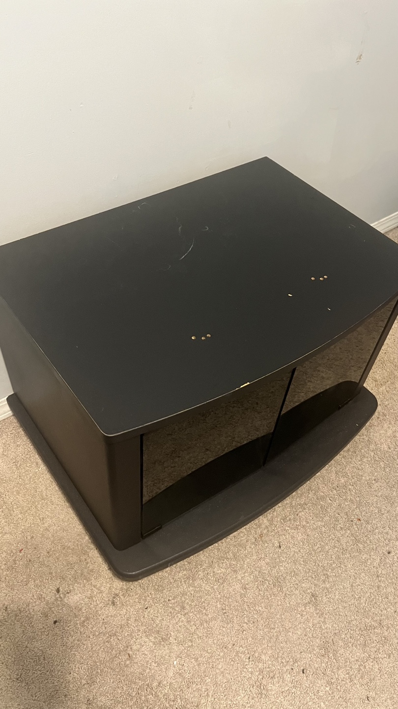 Black TV Stand with Glass Doors - photo 4