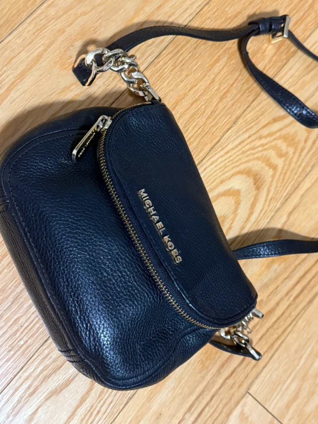 Michael Kors Black Leather Crossbody Bag thumbnail