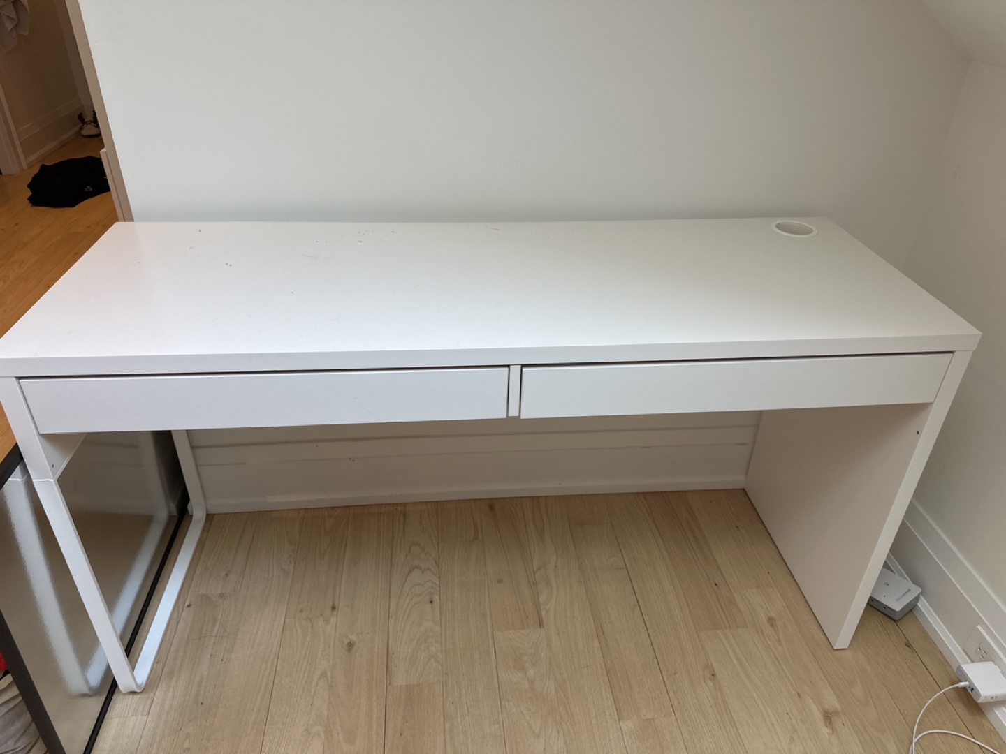 White IKEA Desk with Two Drawers