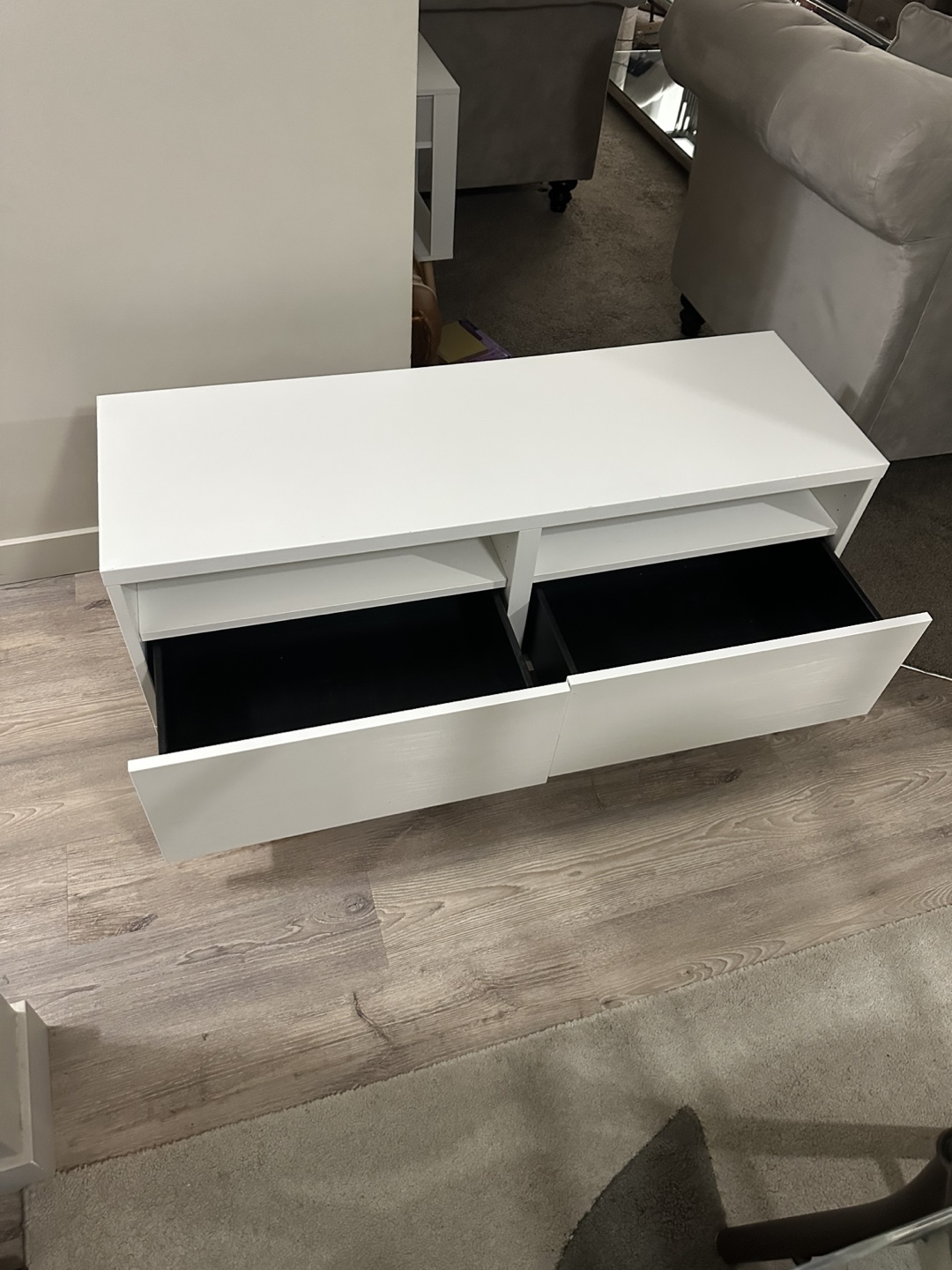 White IKEA TV Stand in excellent condition, used like new - photo 4