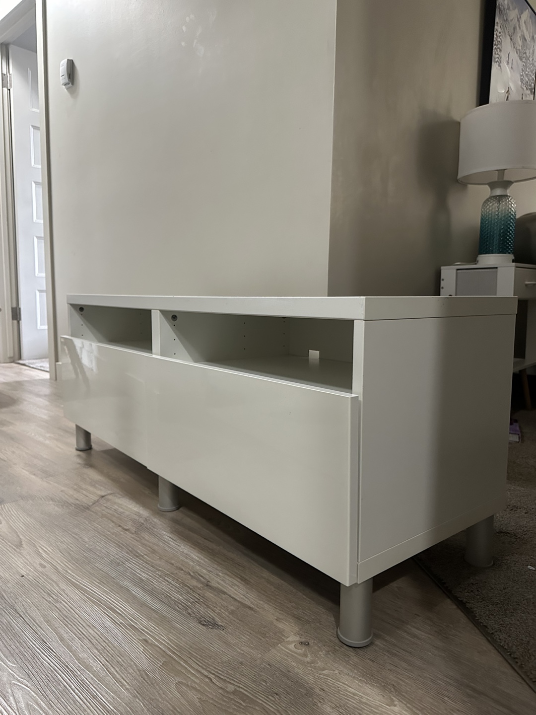 White IKEA TV Stand in excellent condition, used like new - photo 2
