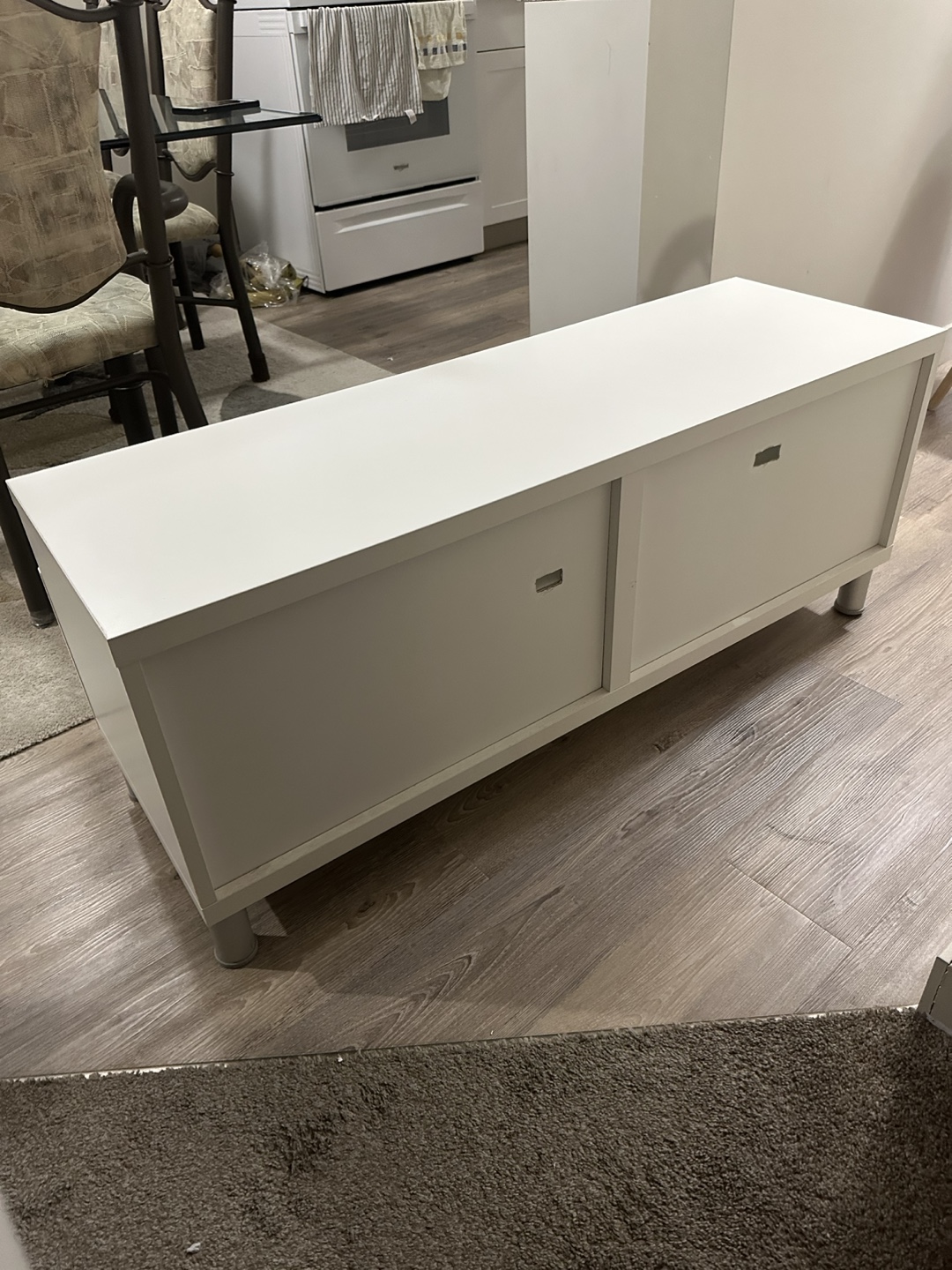 White IKEA TV Stand in excellent condition, used like new - photo 3