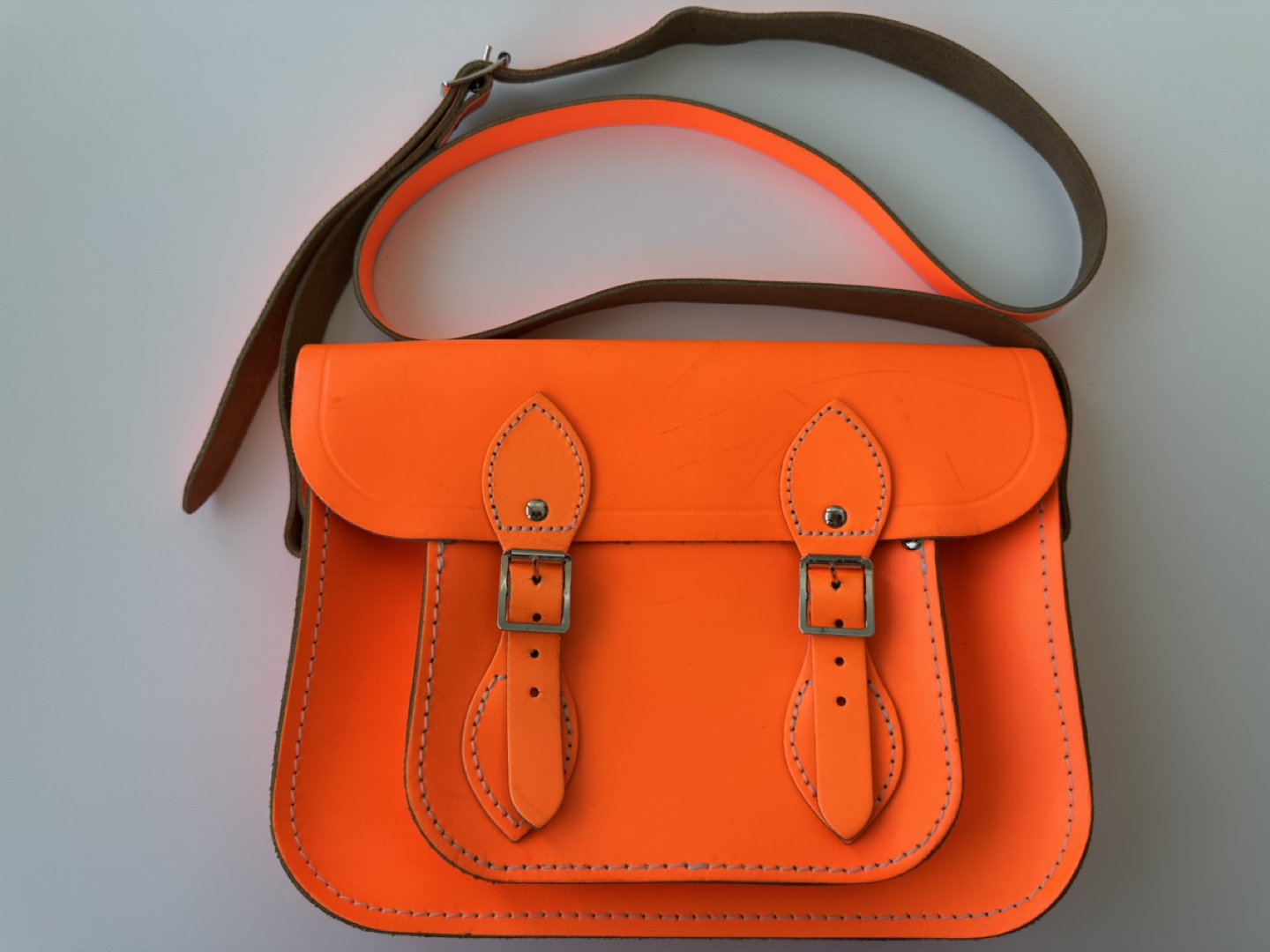 The Cambridge Satchel Company Neon Orange Leather Satchel - photo 3