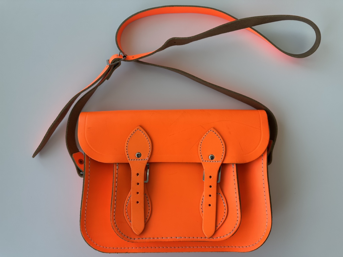 The Cambridge Satchel Company Neon Orange Leather Satchel