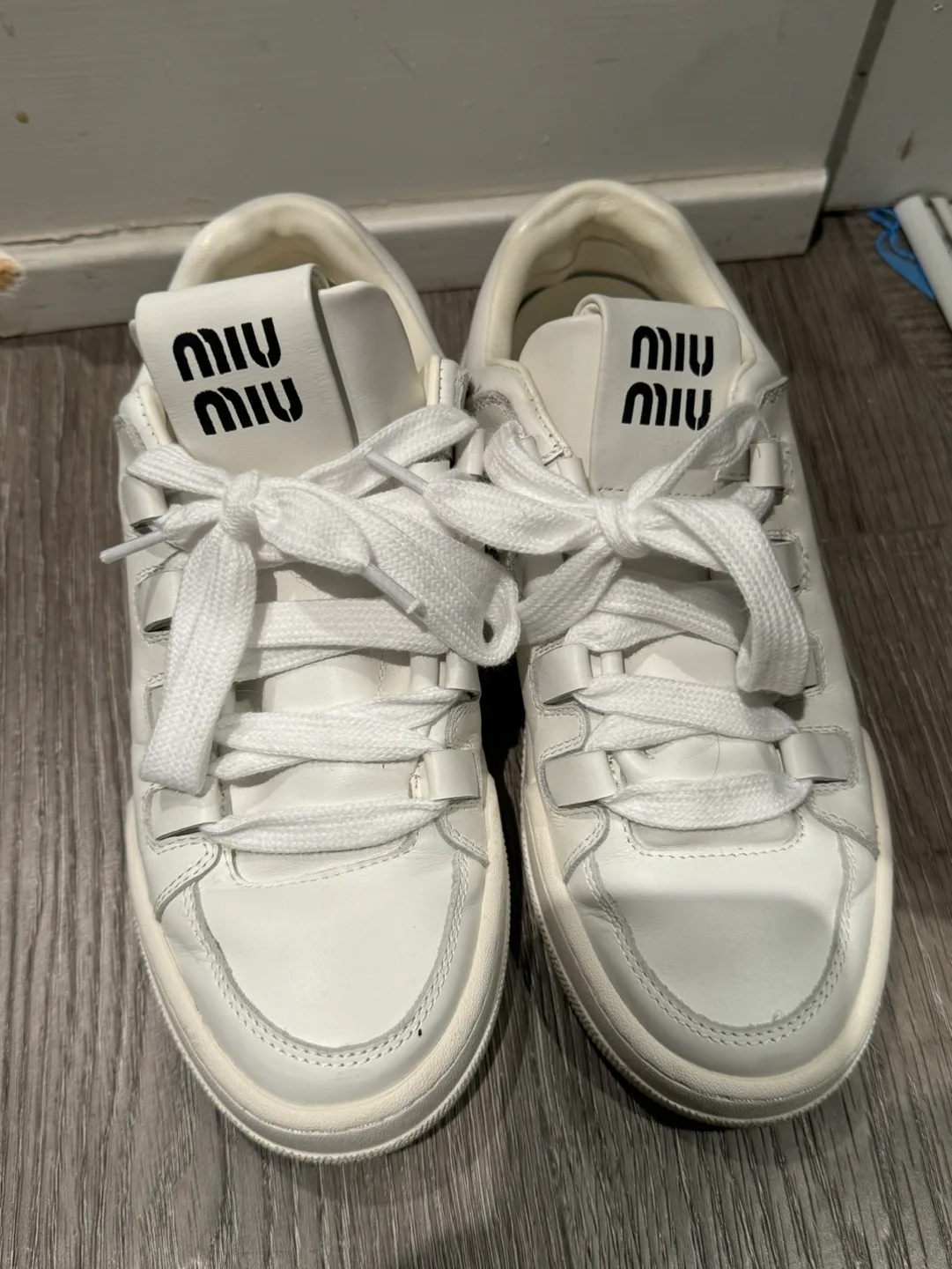 Miu Miu White Leather Sneakers thumbnail