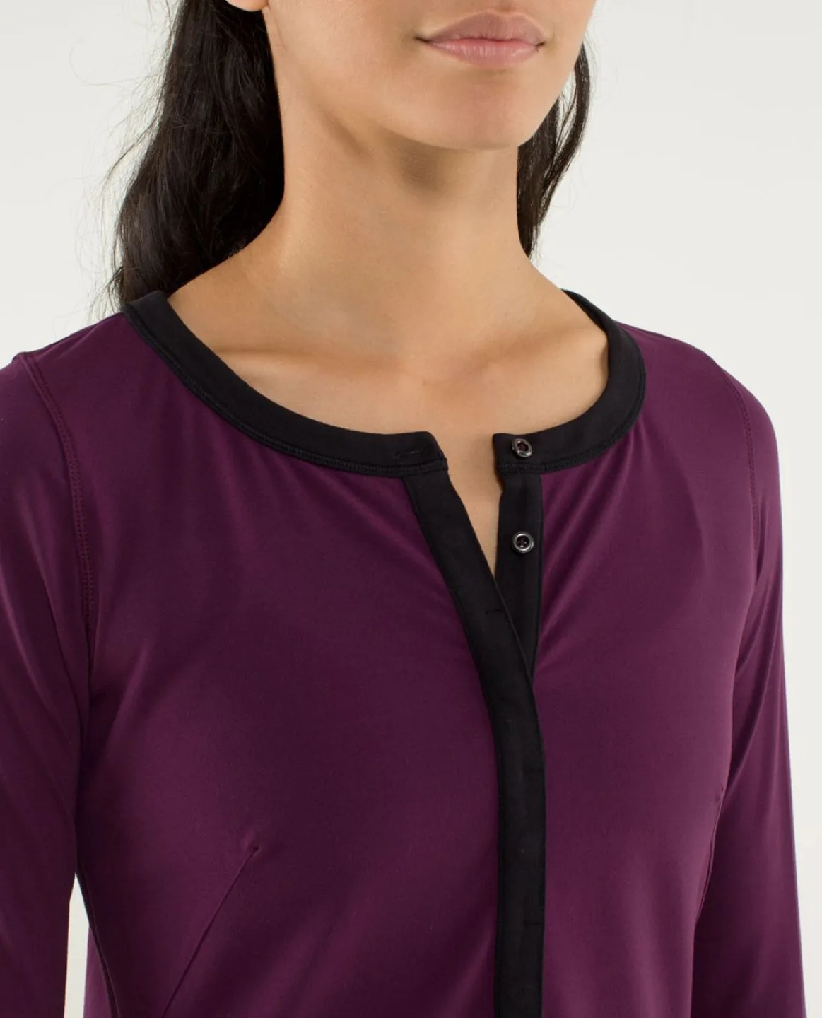 Lululemon 🍋 Urbanite Henley Long Sleeve Shirt - Plum/Black image indicator(5)