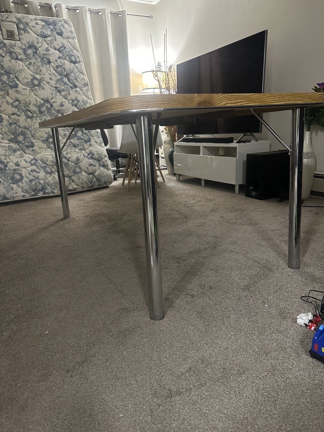 Vintage Extendable Dining Table with Chrome Legs - photo 5