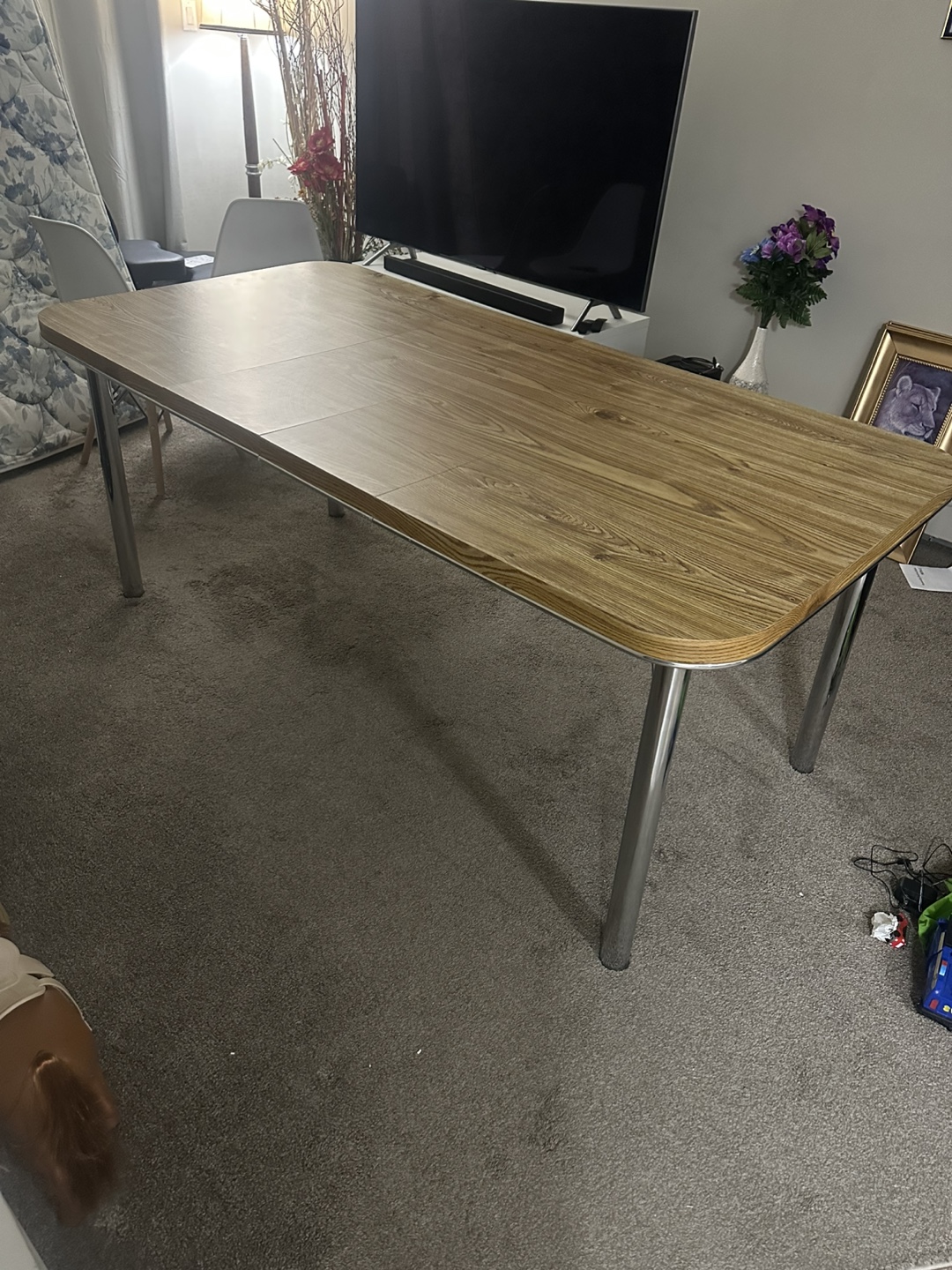 Vintage Extendable Dining Table with Chrome Legs - photo 2