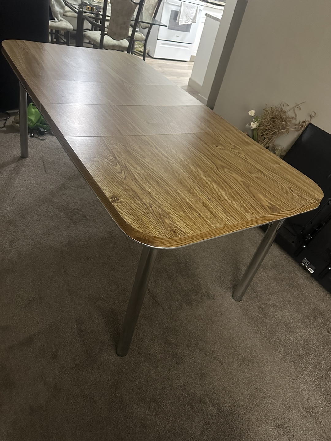 Vintage Extendable Dining Table with Chrome Legs - photo 3