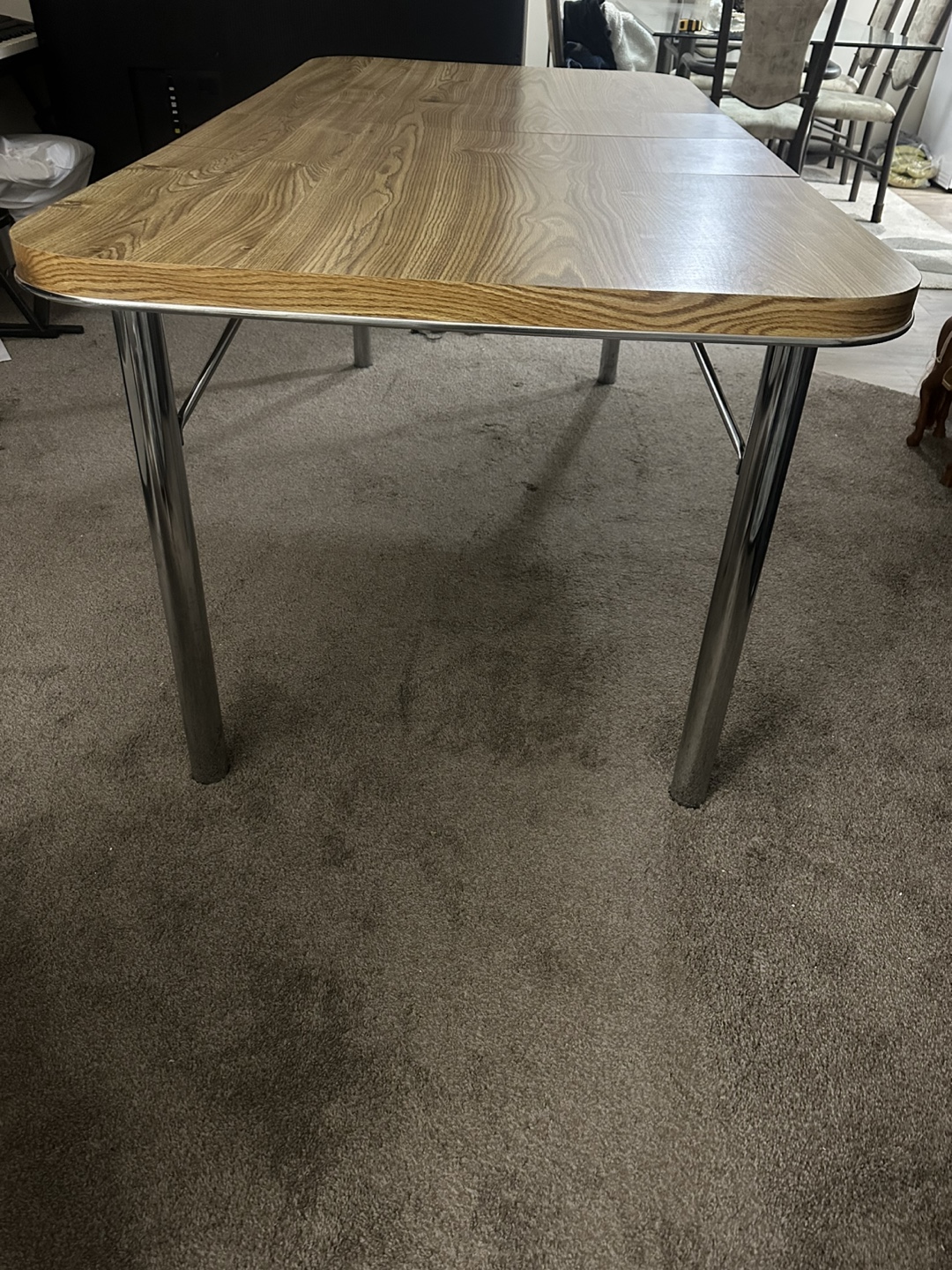 Vintage Extendable Dining Table with Chrome Legs - photo 4